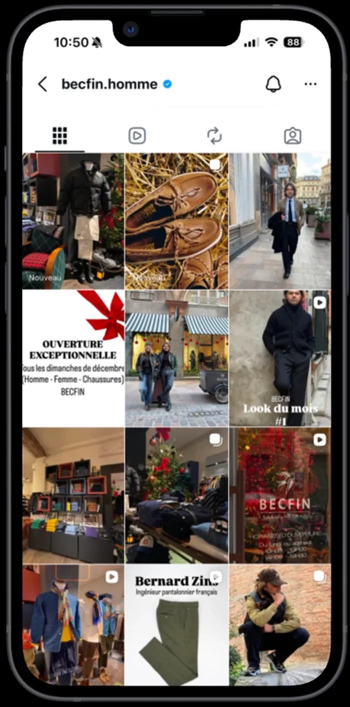 Post Instagram Bec Fin - mise en scène vêtements